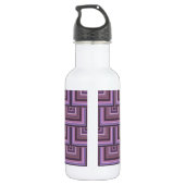 Mauve strepen patroon met vierkante schalen waterfles  (Achterkant)