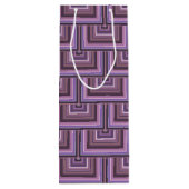 Mauve strepen patroon met vierkante schalen wijn cadeautas (Achterkant)