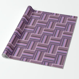 Mauve strips-weefpatroon cadeaupapier