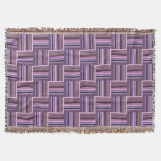 Mauve strips-weefpatroon deken (Voorkant)