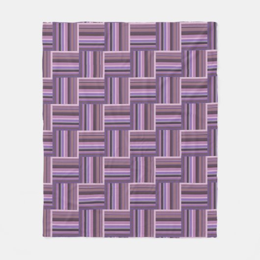 Mauve strips-weefpatroon fleece deken (Voorkant)