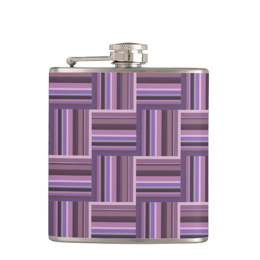 Mauve strips-weefpatroon heupfles (Voorkant)