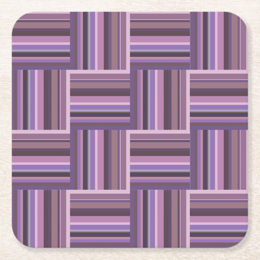 Mauve strips-weefpatroon kartonnen onderzetters (Voorkant)