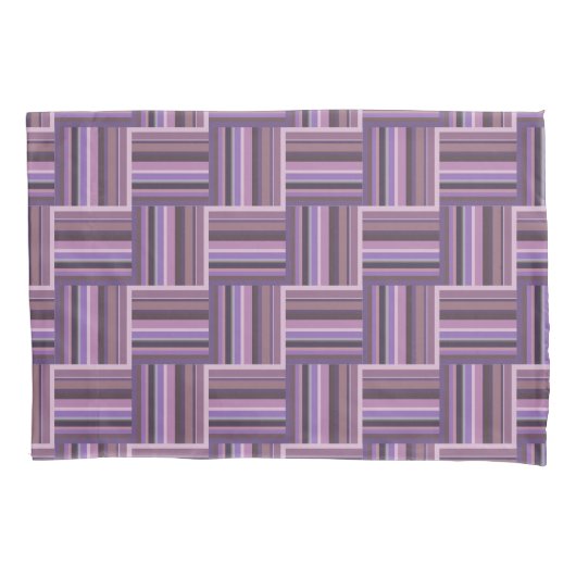 Mauve strips-weefpatroon kussensloop (Voorkant)