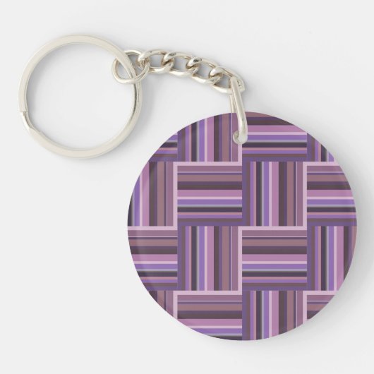 Mauve strips-weefpatroon sleutelhanger (Voorkant)