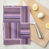 Mauve strips-weefpatroon theedoek (Quarter Fold)