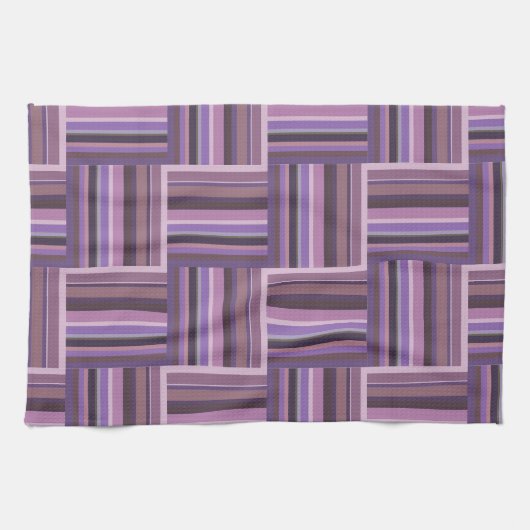 Mauve strips-weefpatroon theedoek (Horizontaal)