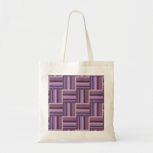 Mauve strips-weefpatroon tote bag (Voorkant)