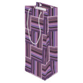 Mauve strips-weefpatroon wijn cadeautas (Achterkant Gekanteld)