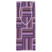 Mauve strips-weefpatroon wijn cadeautas (Achterkant)