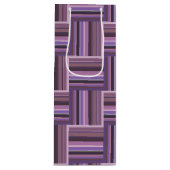Mauve strips-weefpatroon wijn cadeautas (Voorkant)