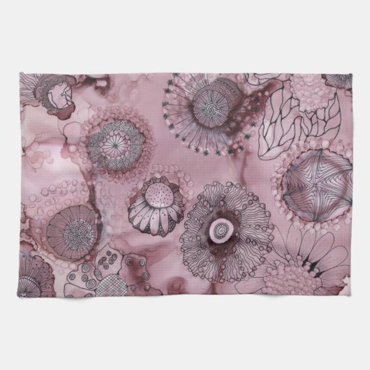 Mauve Swirly Kitchen Towel Theedoek (Horizontaal)