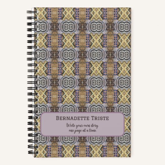 Mauve Tan Brown Geometric Seamless Patroon Notitieboek (Voorkant)