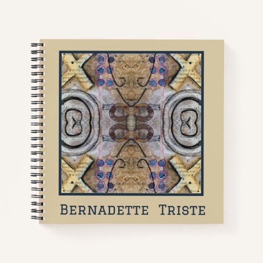 Mauve Tan Brown Geometric Seamless Patroon Notitieboek (Voorkant)