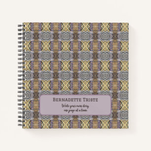 Mauve Tan Brown Geometric Seamless Patroon Notitieboek