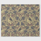 Mauve, Tan & Grey Crow & Dragonfly Floral Cadeaupapier (Vlak)