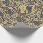 Mauve, Tan & Grey Crow & Dragonfly Floral Cadeaupapier (Hoek)