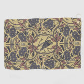 Mauve, Tan & Grey Crow & Dragonfly Floral Golfhanddoek (Horizontaal)