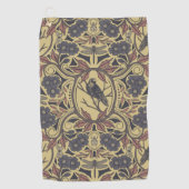 Mauve, Tan & Grey Crow & Dragonfly Floral Golfhanddoek (Voorkant)