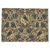 Mauve, Tan & Grey Crow & Dragonfly Floral Groot Cadeauzakje (Achterkant)