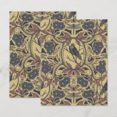 Mauve, Tan & Grey Crow & Dragonfly Floral Notitiekaartje (Voorkant / Achterkant)