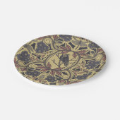 Mauve, Tan & Grey Crow & Dragonfly Floral Papieren Bordje (Gekanteld)