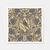 Mauve, Tan & Grey Crow & Dragonfly Floral Servet (Voorkant)