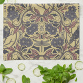 Mauve, Tan & Grey Crow & Dragonfly Floral Theedoek (Gevouwen)