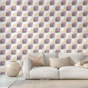 Mauve Taupe Beige Grijs Paarse Ivoor Mideeuw Art Behang