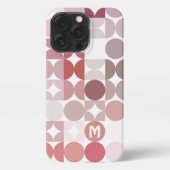 Mauve Taupe Blush Roze Mideeuwse cirkels Patroon iPhone Hoesje (Achterkant)