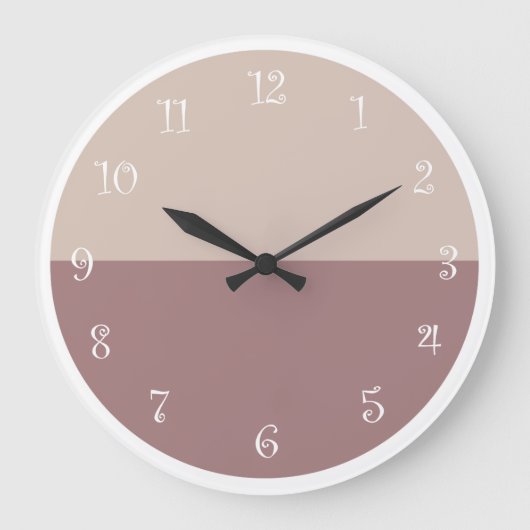 Mauve Taupe Cream Kitchen Clocks Grote Klok (Voorkant)