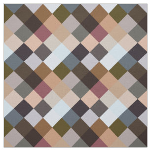 Mauve Taupe Gray Slate Blue Squares Mosaic Pattern Stof