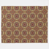 Mauve Taupe Ochre Tan Brown Bohemian Bali Art Fleece Deken (Voorkant (Horizontaal))