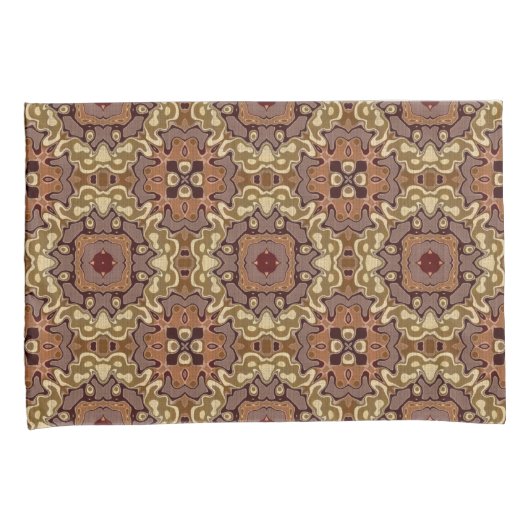 Mauve Taupe Ochre Tan Brown Bohemian Bali Art Kussensloop (Voorkant-Rechts)