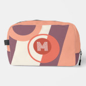 Mauve Taupe Perzik Oranje Koraal Rode Retro Shapes Toilettasje (Voorkant)