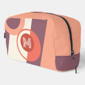 Mauve Taupe Perzik Oranje Koraal Rode Retro Shapes Toilettasje (Rechterhoek)