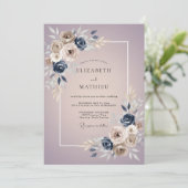 Mauve Taupe Roze Bruiloft Kaart (Staand voorkant)