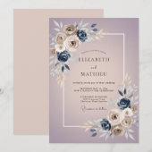 Mauve Taupe Roze Bruiloft Kaart (Voorkant / Achterkant)