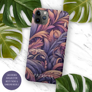 Mauve Taupe Roze Violet Paarse Paisley Pattern Case-Mate iPhone Case