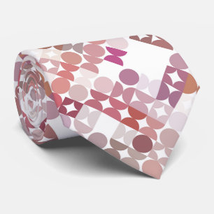 Mauve Taupe Stof Roze Retro Kunst Patroon Stropdas