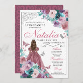 Mauve & Teal Oceaan Zonsondergang Prinses Quincean Kaart (Voorkant / Achterkant)