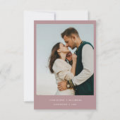 Mauve & Teracotta botanische kam monogram bruiloft Save The Date (Achterkant)