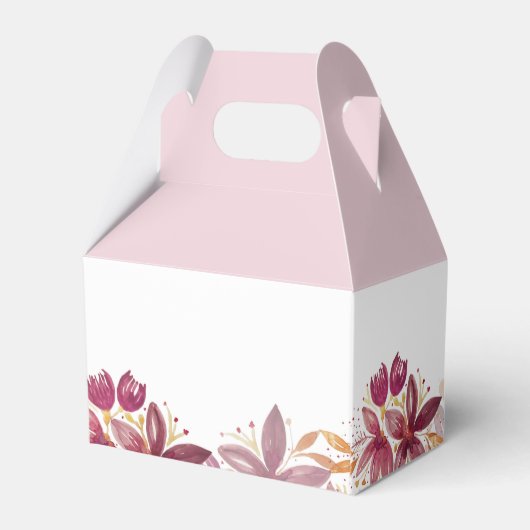 Mauve Terracotta Blush Floral Elegant Bedankdoosjes (Achterkant)