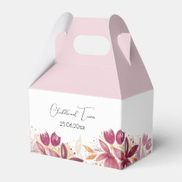 Mauve Terracotta Blush Floral Elegant Bedankdoosjes