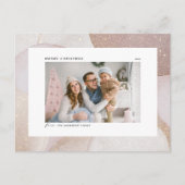 Mauve Tones en Glitter Accents Foto Kerstmis Feestdagenkaart (Voorkant)