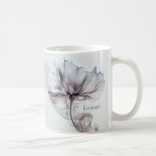 Mauve Transparent Haze Flower   Jouw naam monogram Koffiemok