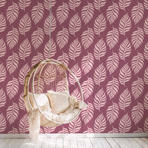 Mauve Tropisch blad Behang