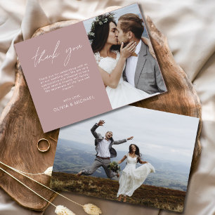 Mauve Trouw Dank Je Foto Eenvoudige Kaart