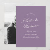 Mauve Tuin Calligrafie Sla De Datum Kaart (Voorkant / Achterkant)