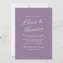 Mauve Tuin Calligrafie Trouwuitnodiging